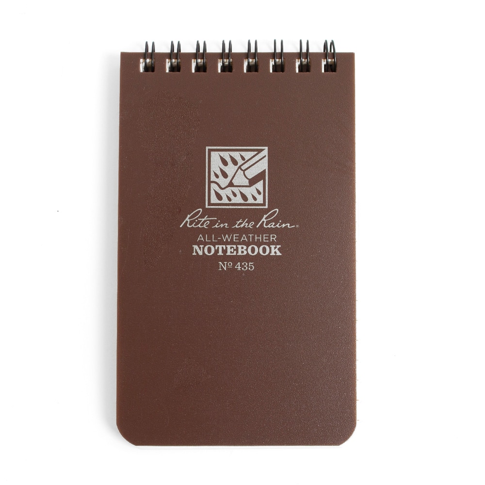 Rite in the Rain, Spiral, Art & School, 3"x5", Pocket, Top bound, 264070, Brown